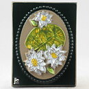 Aimo Nietosvuori (Landskapsblommor 1974) Rectangular Wall Plaque with Waterlily Motif 17 cm  [Sample Images]