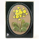 Aimo Nietosvuori (Landskapsblommor 1974) Rectangular Wall Plaque with Cowslip Motif 17 cm  [Sample Images]