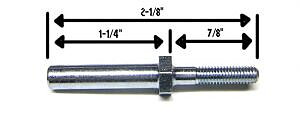 2-1/4" Tall Metal Post With Threaded Base and (Female) Threaded Top