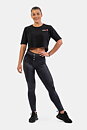 High Waist Glossy Look Bubble Butt Pants, vulcanic black