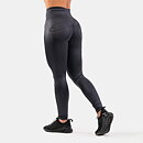 High Waist Glossy Look Bubble Butt Pants, vulcanic black