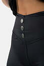 High Waist Glossy Look Bubble Butt Pants, vulcanic black