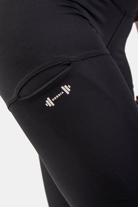 Active High-Waist Smart Pocket Leggings, black