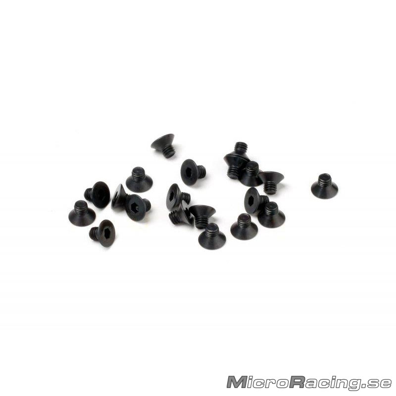 DEAL* HB RACING - M3x4mm Stål Skruv, Försänkt, Insex, 20st