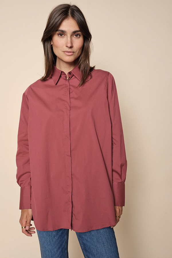 Mos Mosh - Enola Shirt Oxblood Red