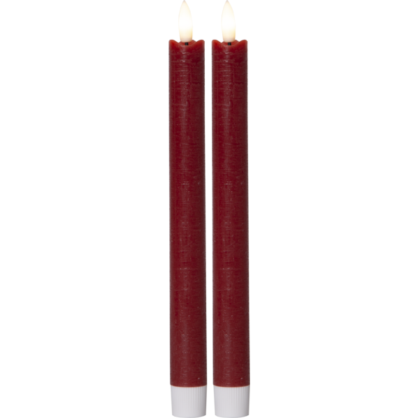 LED Antikljus Mörkröda 2-pack 24,5cm