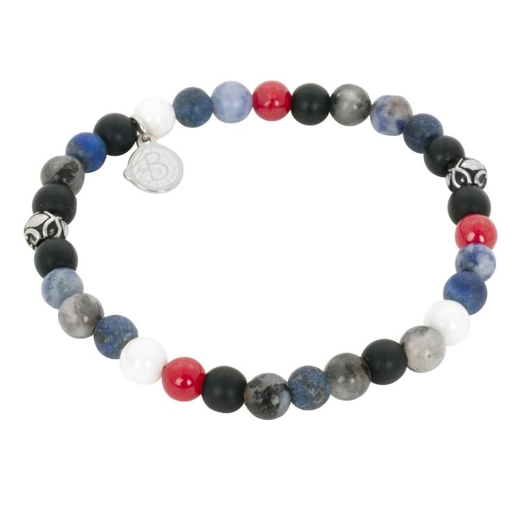 Armband onyx, jaspis, lapis och howlite