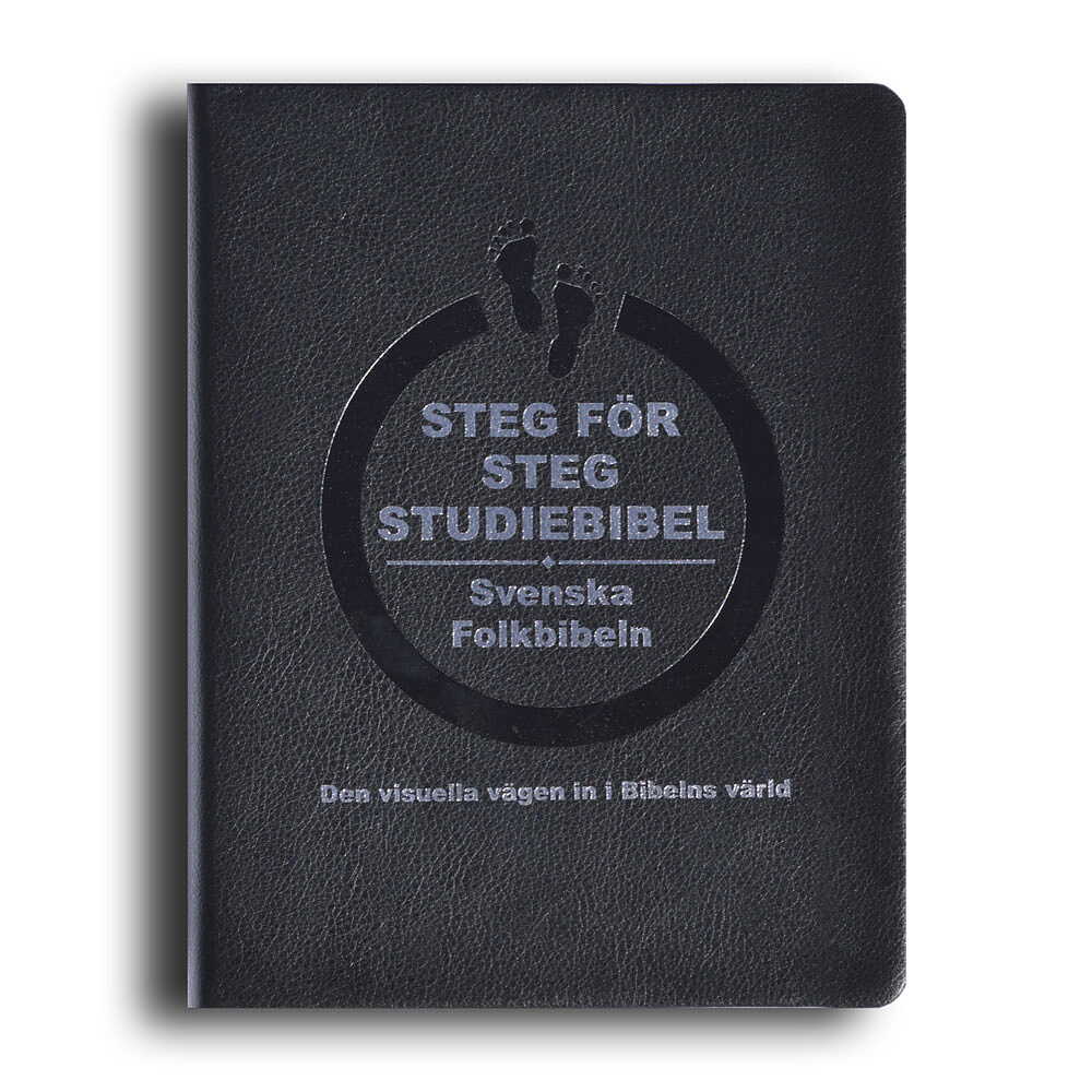 Steg för steg Studiebibel, svart cabraskinn