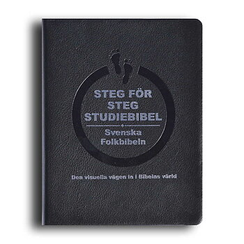 Steg för steg Studiebibel, svart cabraskinn