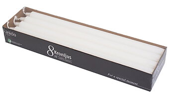 Kronljus Vit 100%stearin 35cm