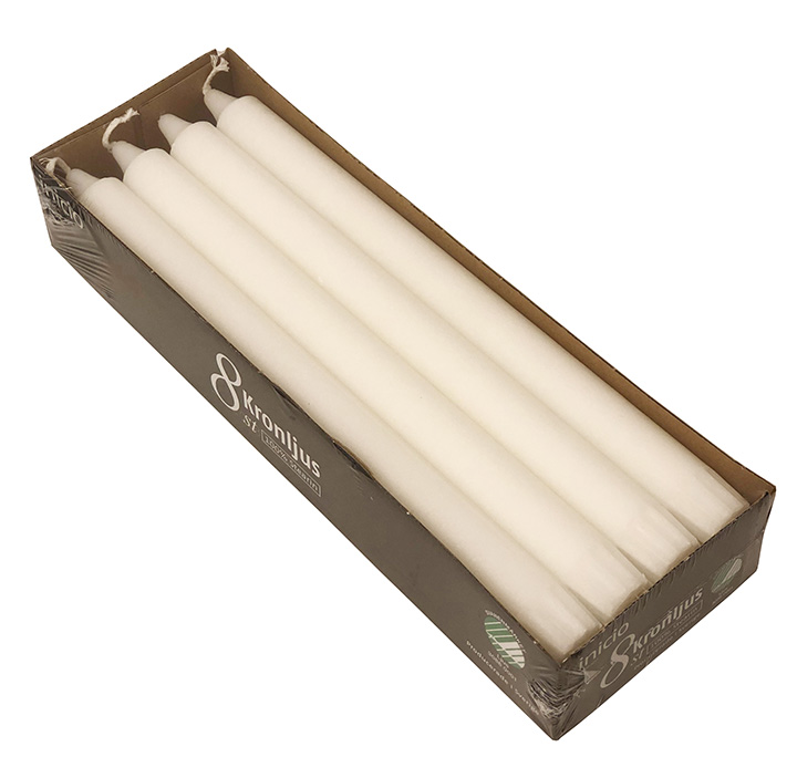Kronljus Vit 100%stearin 28cm