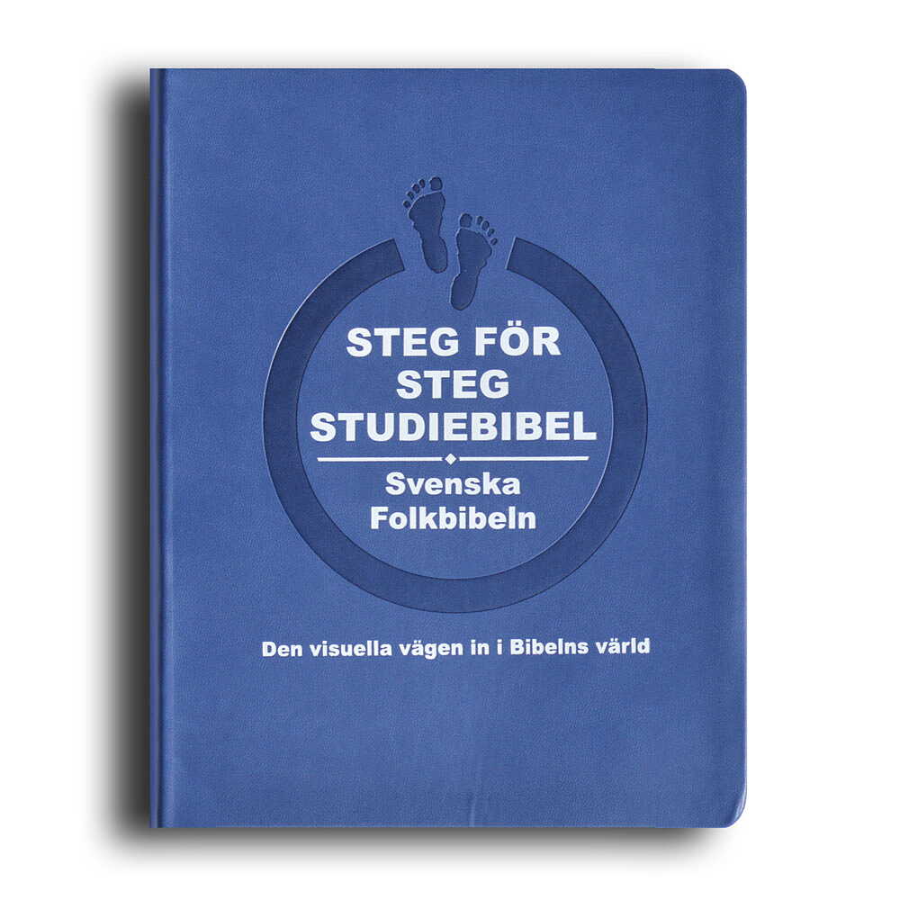 Steg för steg Studiebibel, blå skinnimitation