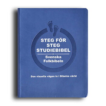 Steg för steg Studiebibel, blå skinnimitation