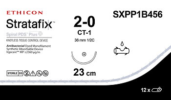 Stratafix Spiral PDS Plus 2-0, SXPP1B456, CT-1 needle, 22 cm purple