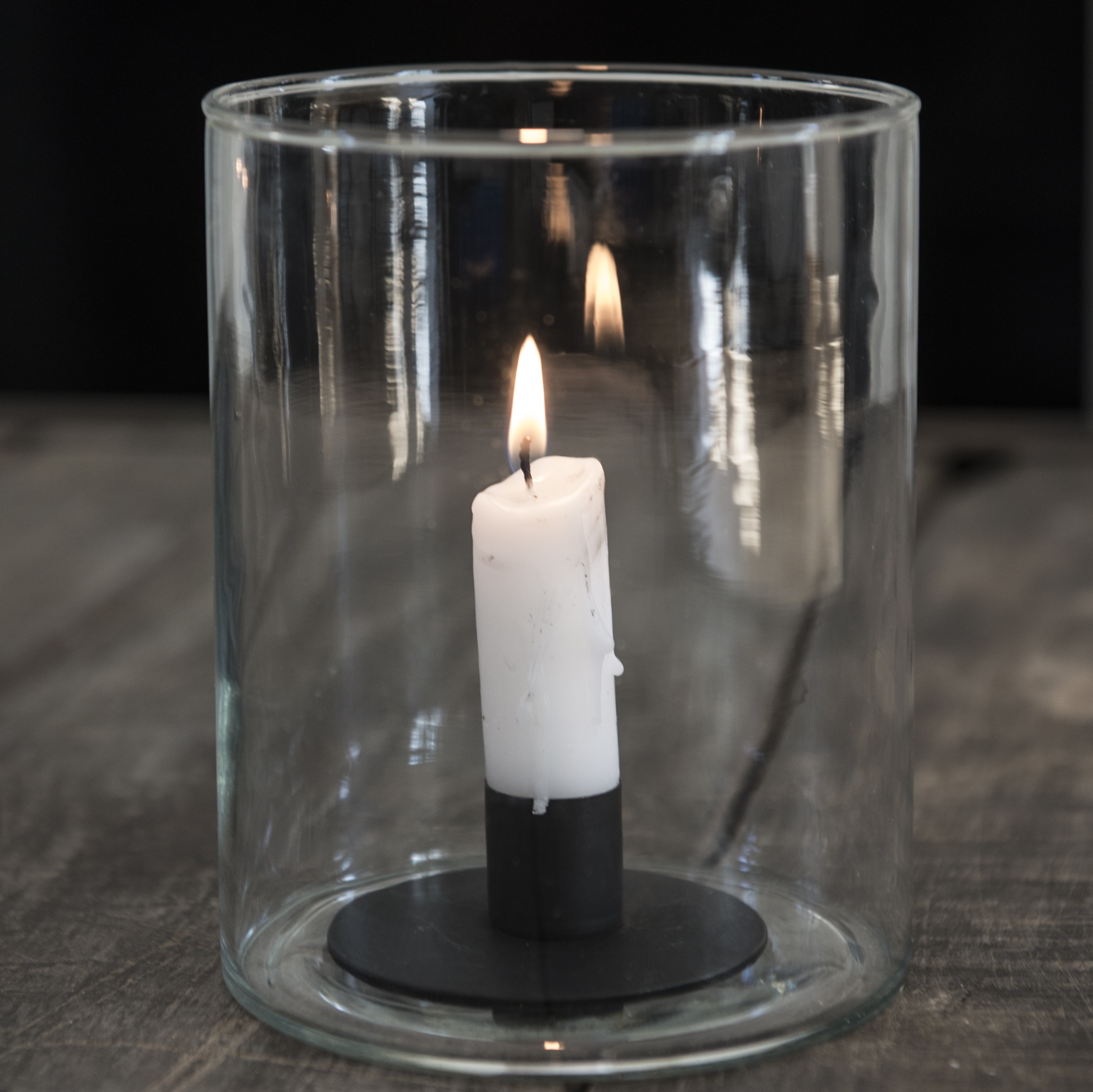 Ljusstake / ljushållare lyktinsats svart 