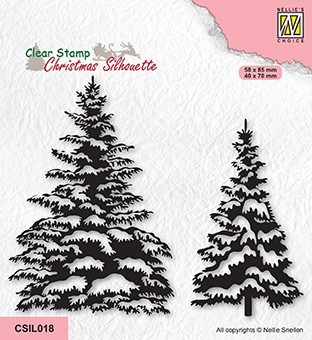 Christmas Silhouette "Snowy pinetrees"