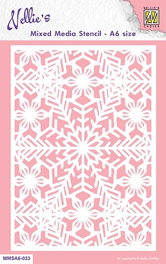 Mixed Media stencil A6 size "Snowflakes 2"