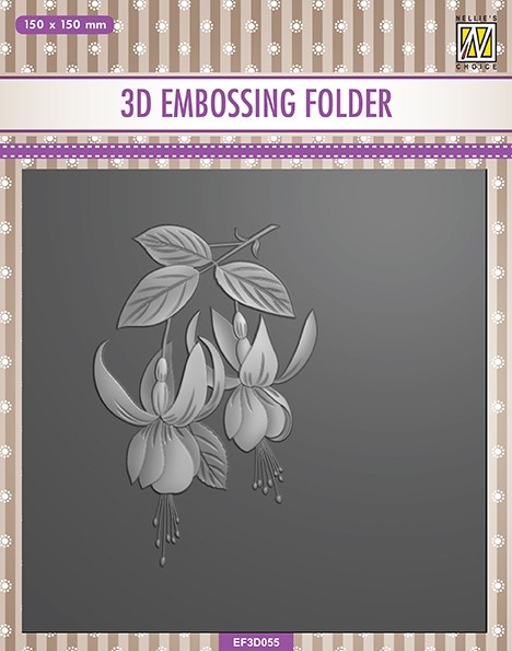 Flower set 2: Embossing folder square "Fuchsia"