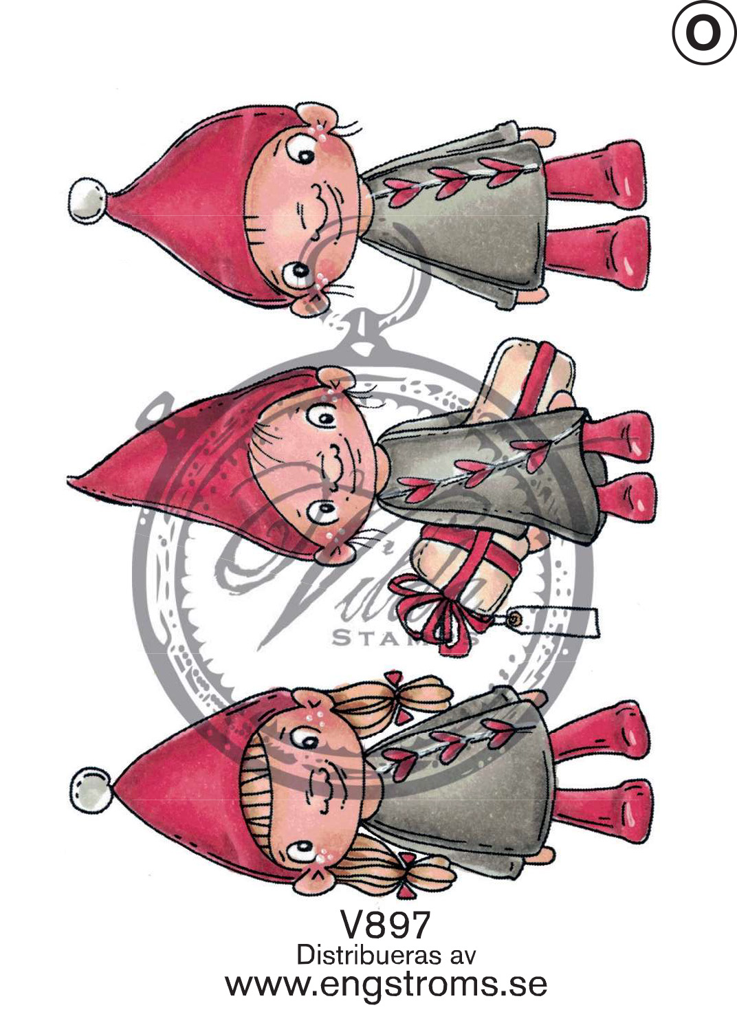 3 Santas with heart sweater
