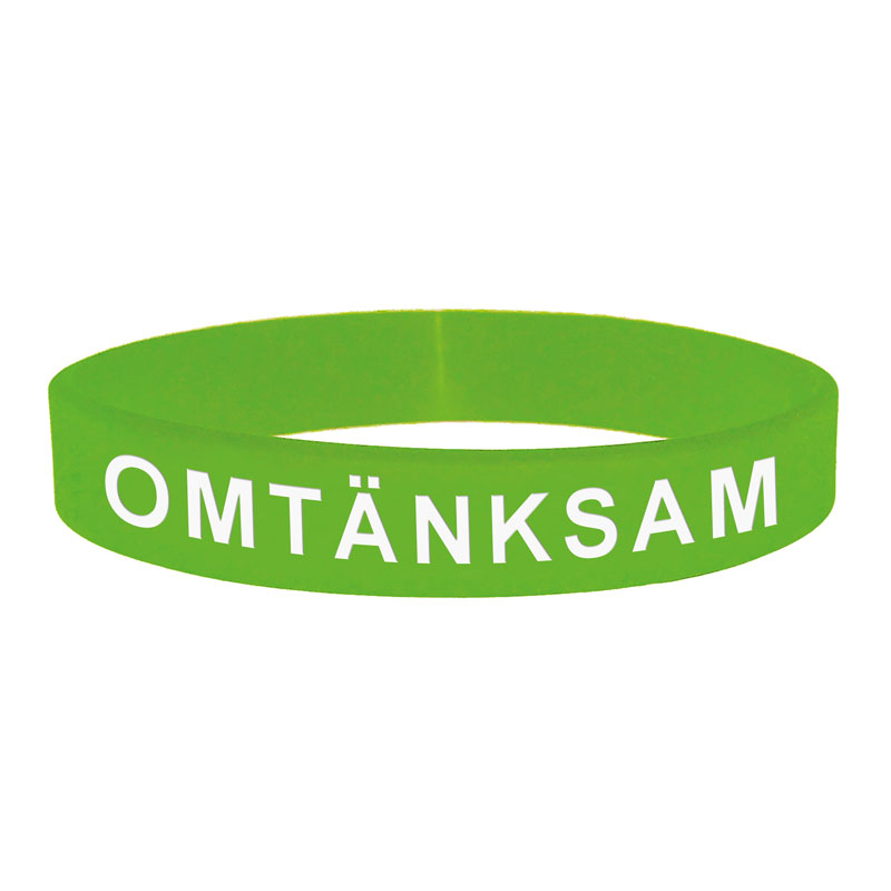 Silikonarmband - Omtänksam, grön - små