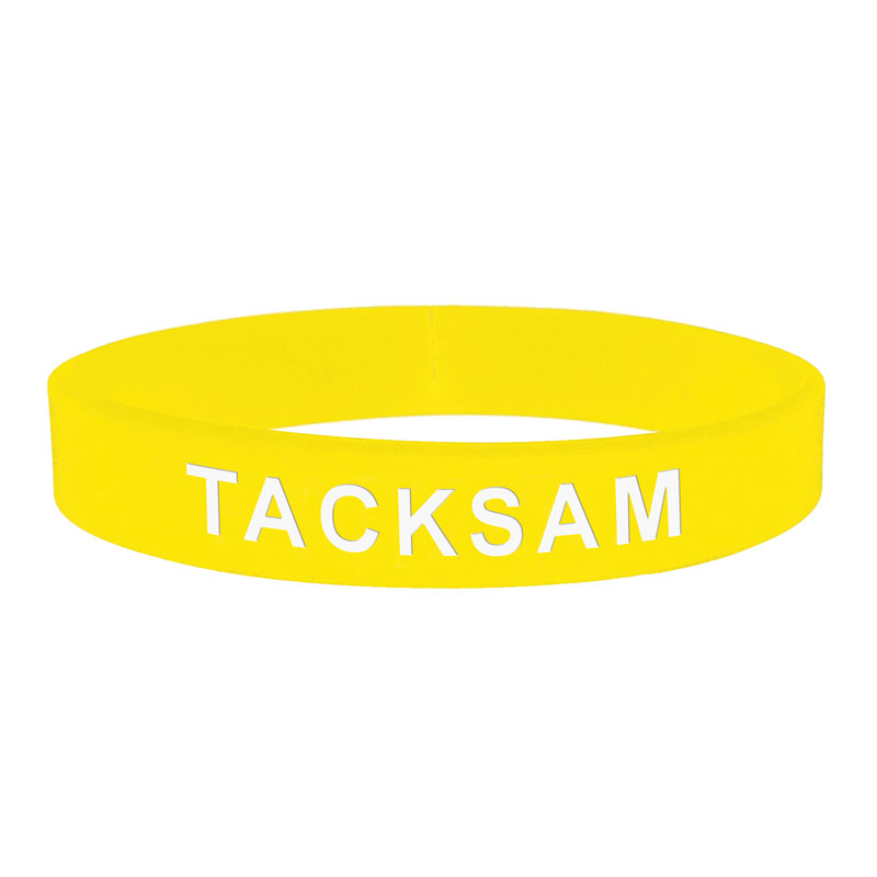Silikonarmband - Tacksam, gul - små