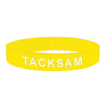 Silikonarmband - Tacksam, gul - små