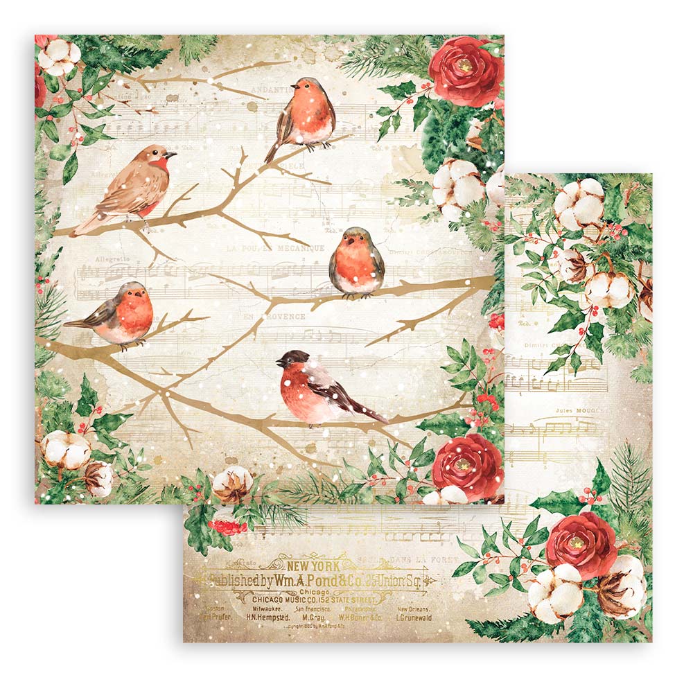 Stamperia - Romantic home for the holidays - 10 olika dubbelsidiga ark 12x12" - 5
