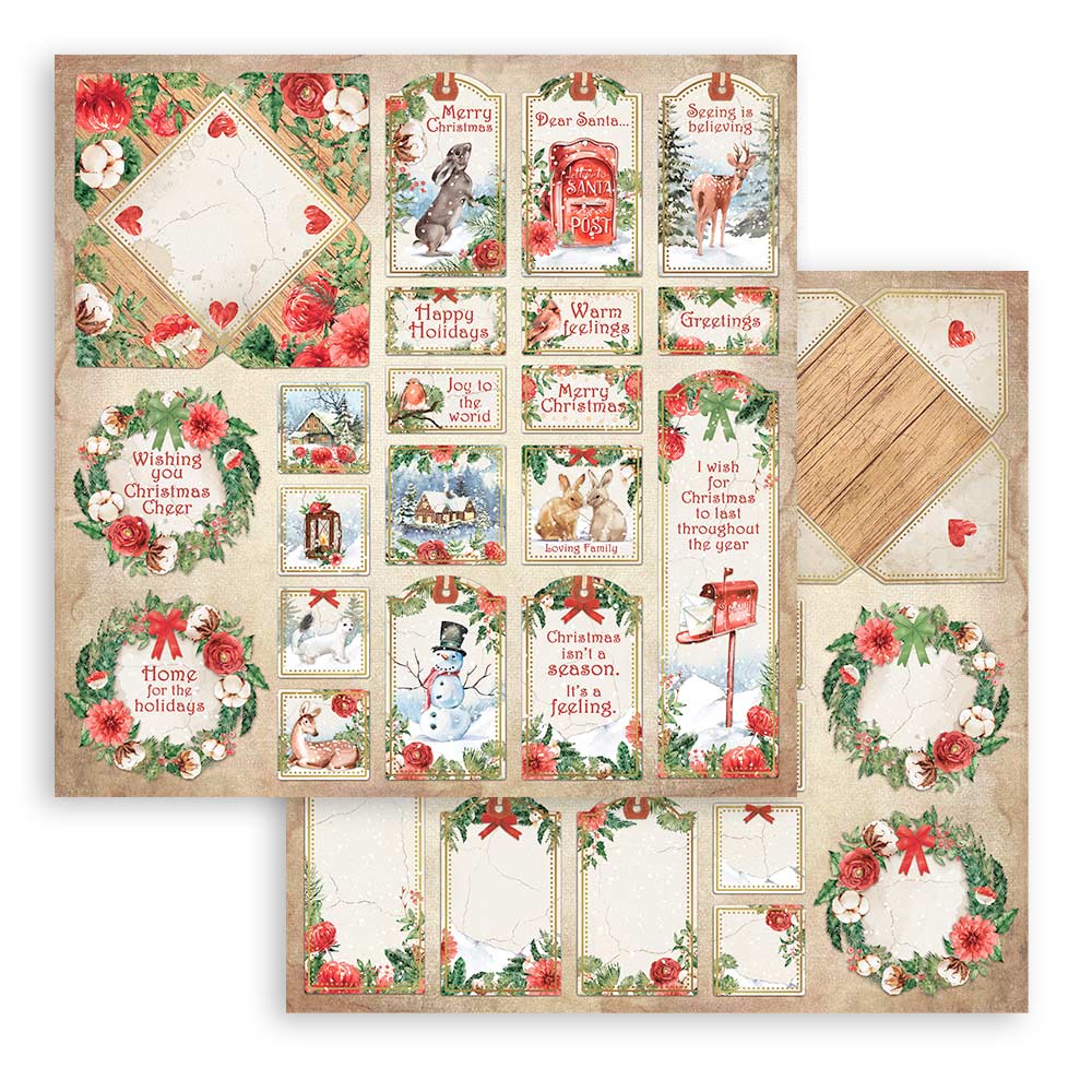 Stamperia - Romantic home for the holidays - 10 olika dubbelsidiga ark 12x12" - 11