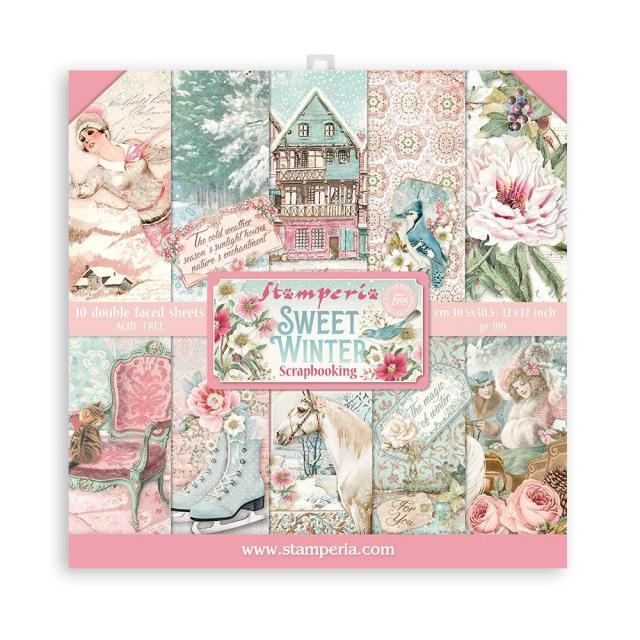 Stamperia - Sweet winter - 10 olika dubbelsidiga ark 12x12"