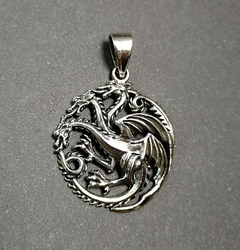 Drake Hänge i Silver  - Targaryen 