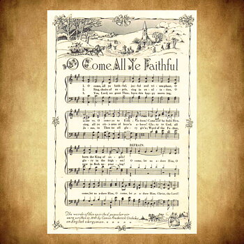 Julkort Not-vykort O Come All Ye Faithful Vintage Vykort Nr: 99 - 10 x 15 cm - 428