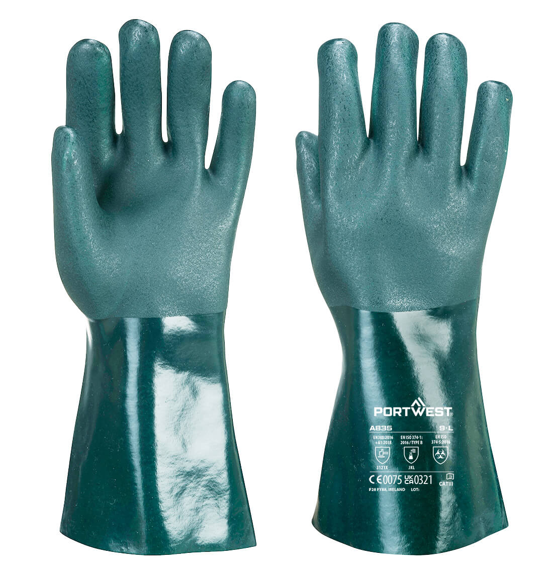 Portwest A835 Dubbel Doppad PVC Kraghandske 35cm