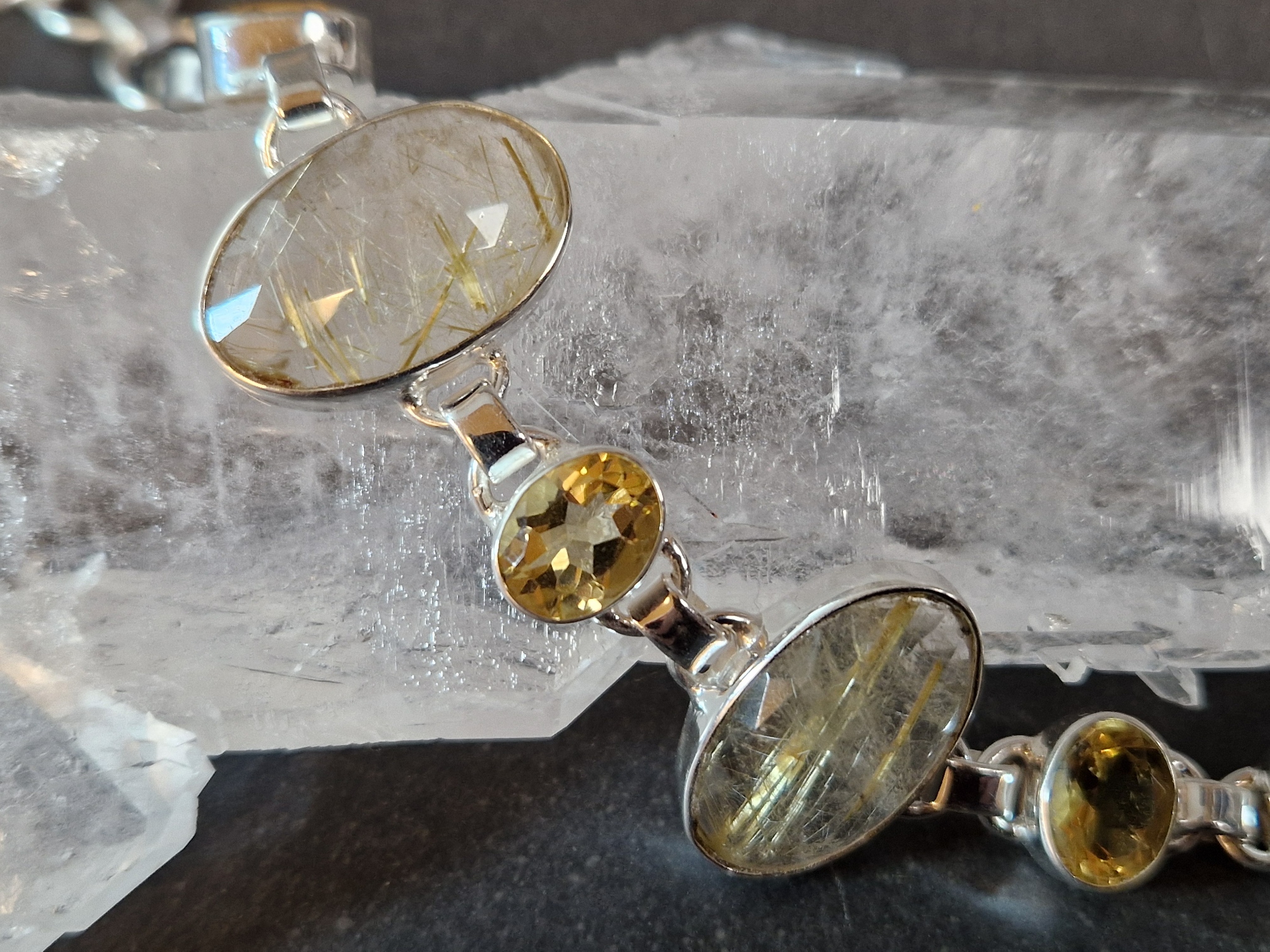 Silverarmband med Rutilkvarts och Citrin - 2