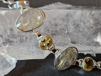 Silverarmband med Rutilkvarts och Citrin