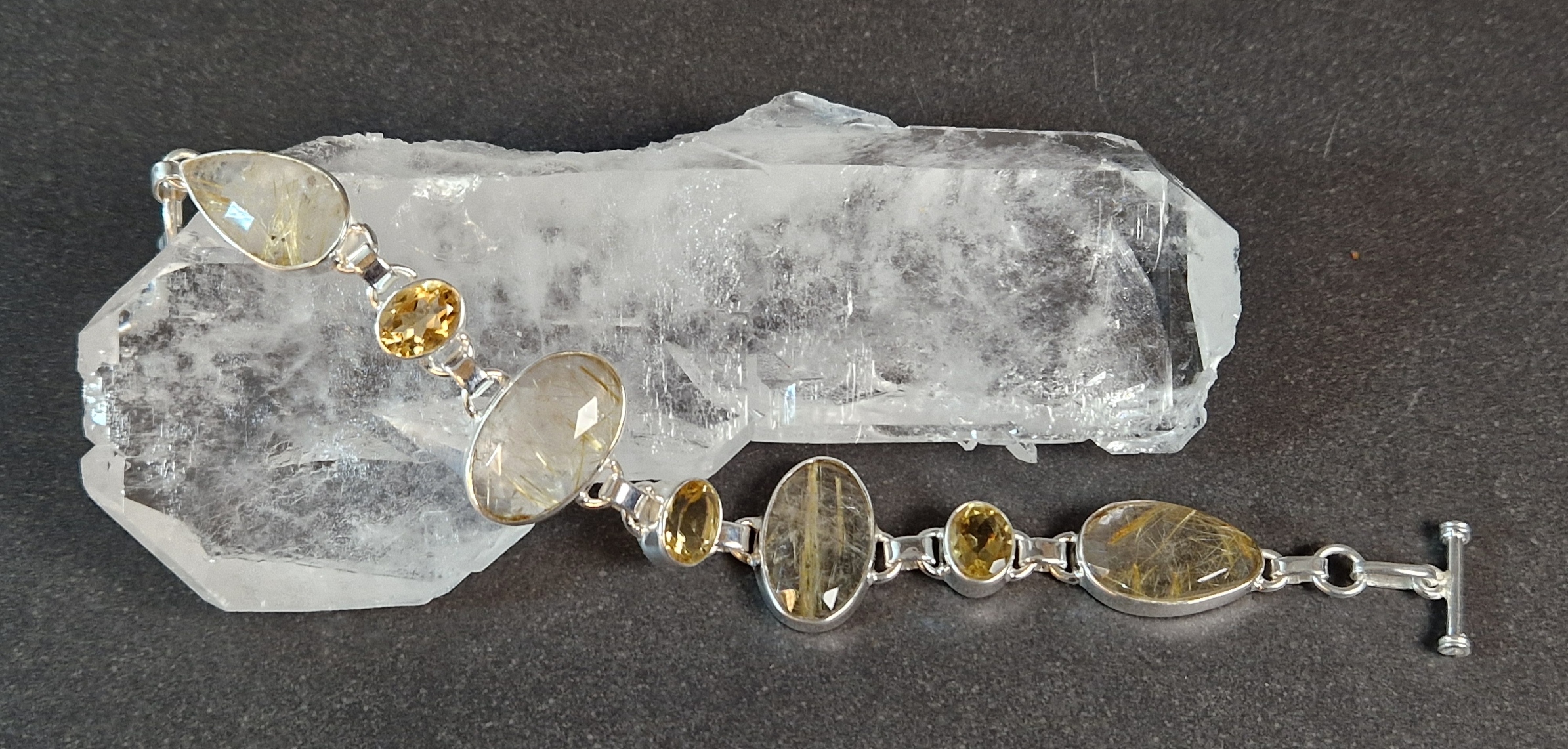 Silverarmband med Rutilkvarts och Citrin