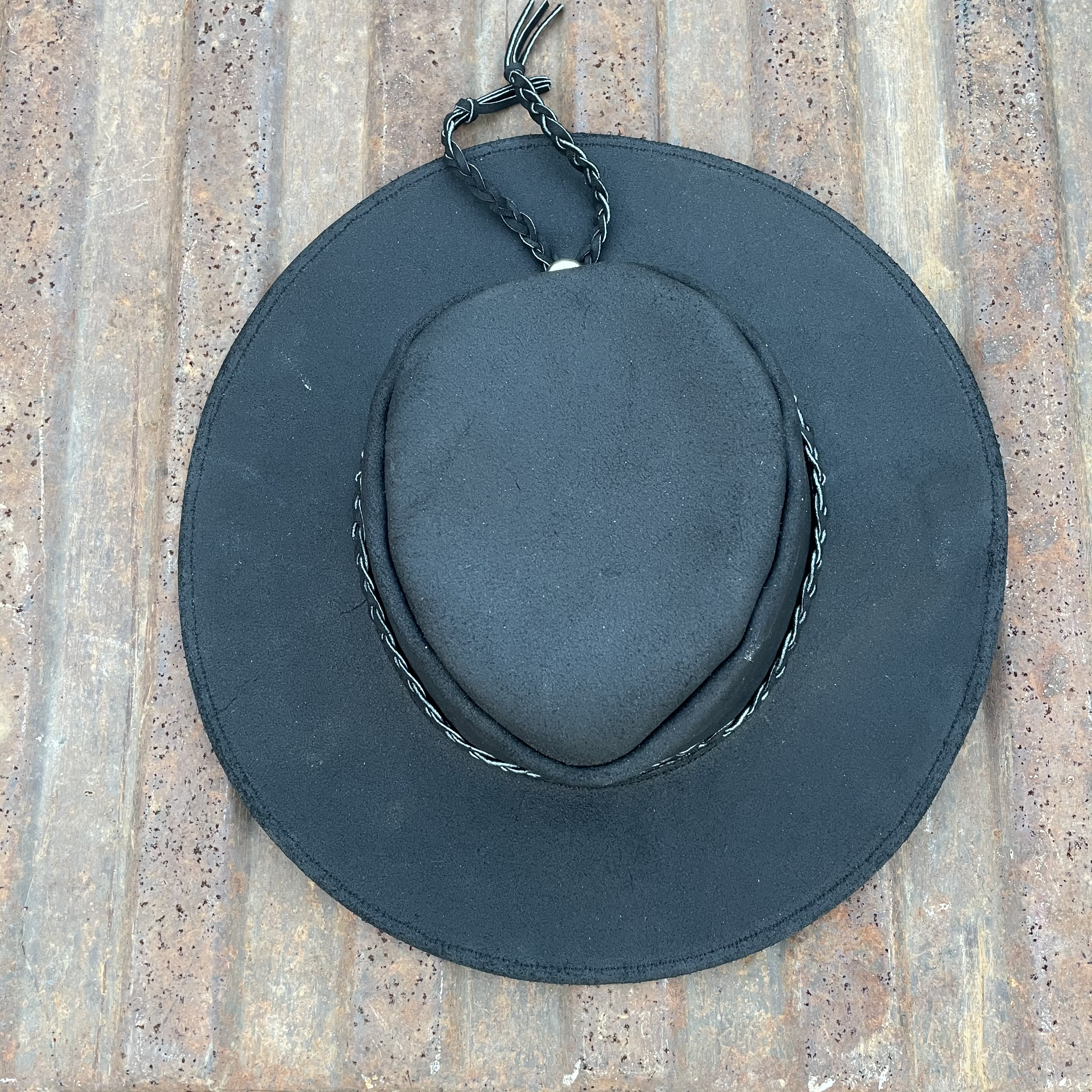 Läderhatt outback svart  - 4