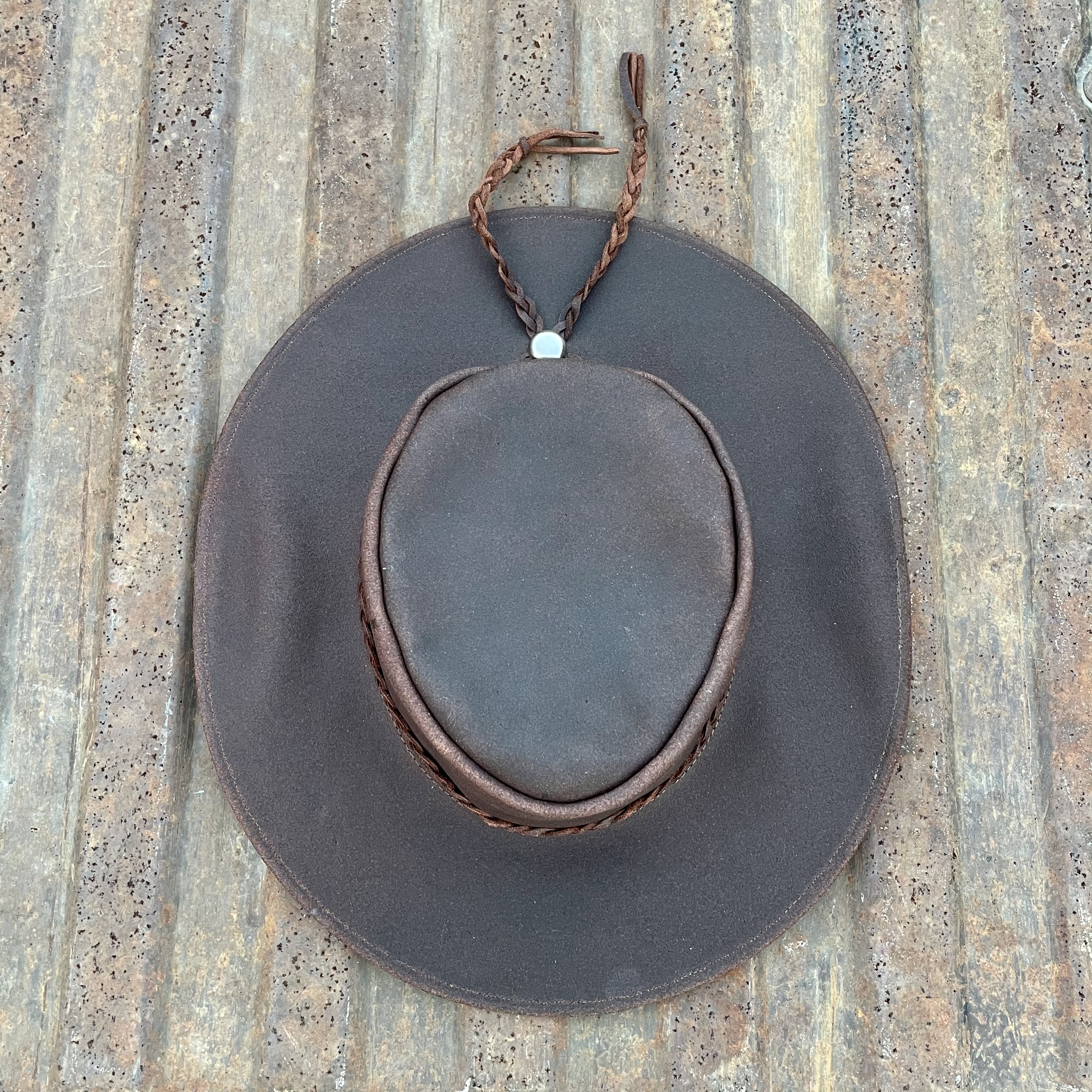 Läderhatt outback brun  - 4