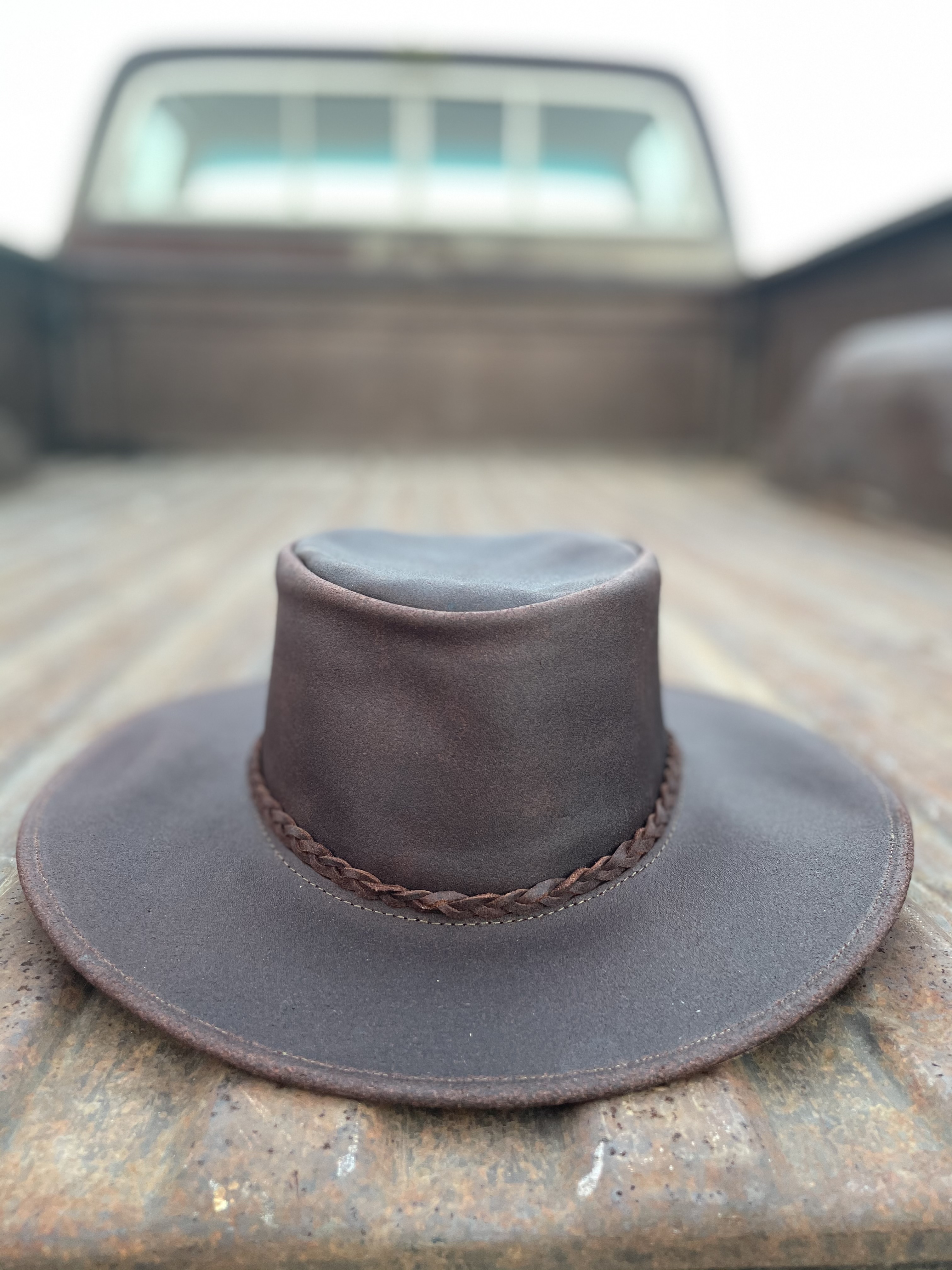 Läderhatt outback brun  - 3