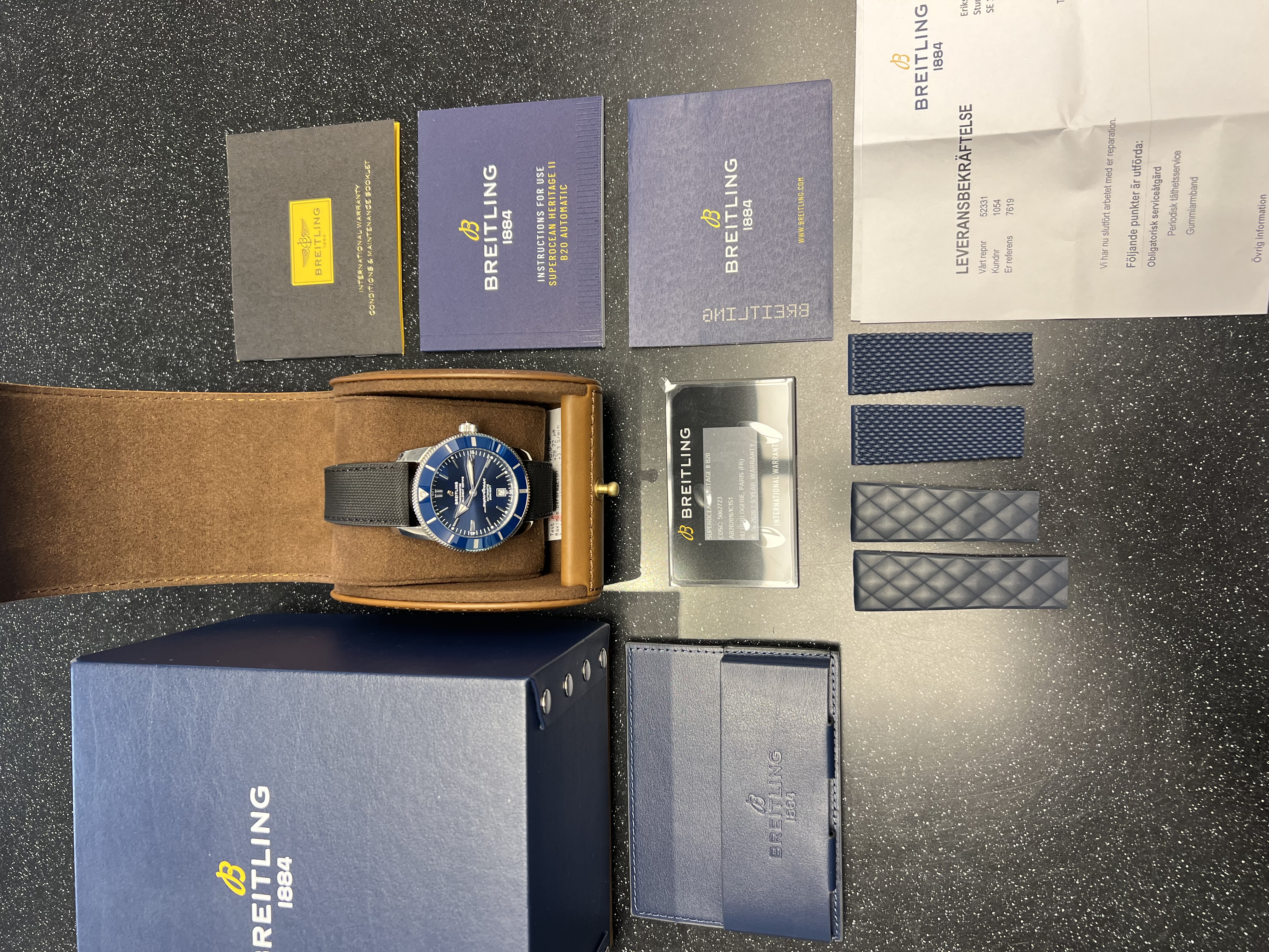 SÅLD juni 2023 för 39.900:- Breitling Superocean Heritage Automatic B20 46 blå - 2