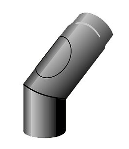 RÖKRÖR MED SOTLUCKA Ø125/1 X 45°MM