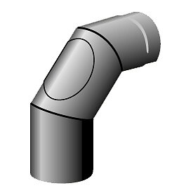 RÖKRÖR MED SOTLUCKA Ø125/2 X 45°MM