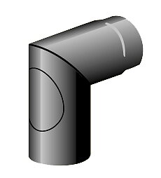RÖKRÖR MED SOTLUCKA Ø125/1 X 90°MM