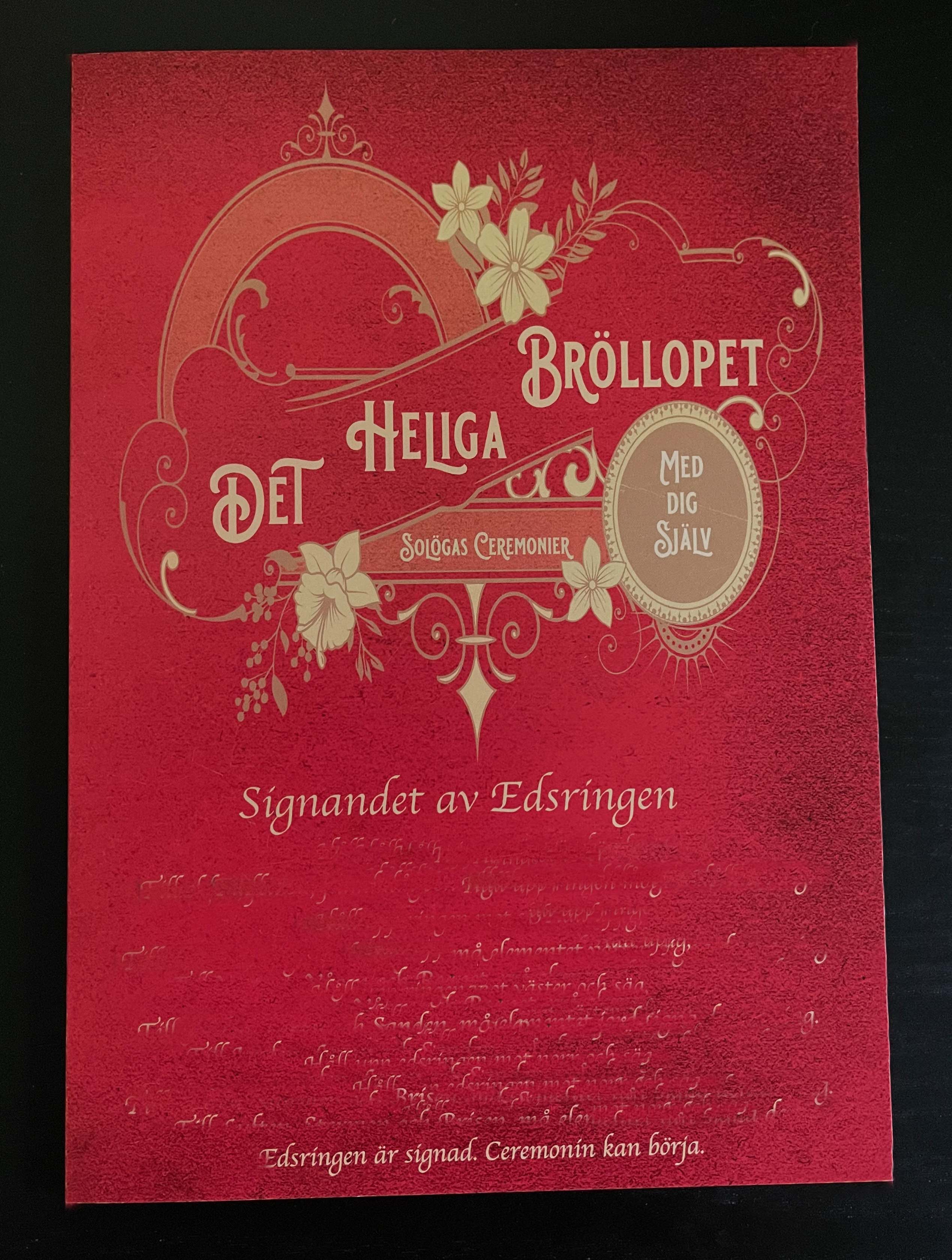Det heliga bröllopet - Ceremonikort