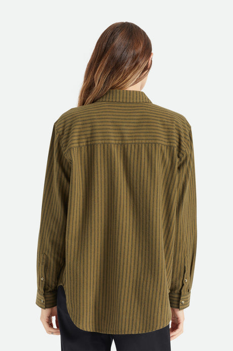  Bowery Flannel Military olive striped - 6