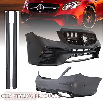 1. ckm w213  a-look front bumper + rear ,sideskirts kit Black Edition