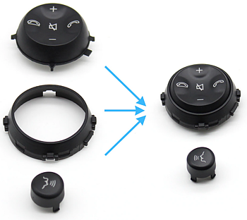 1. steering wheel replacement buttons 4pcs