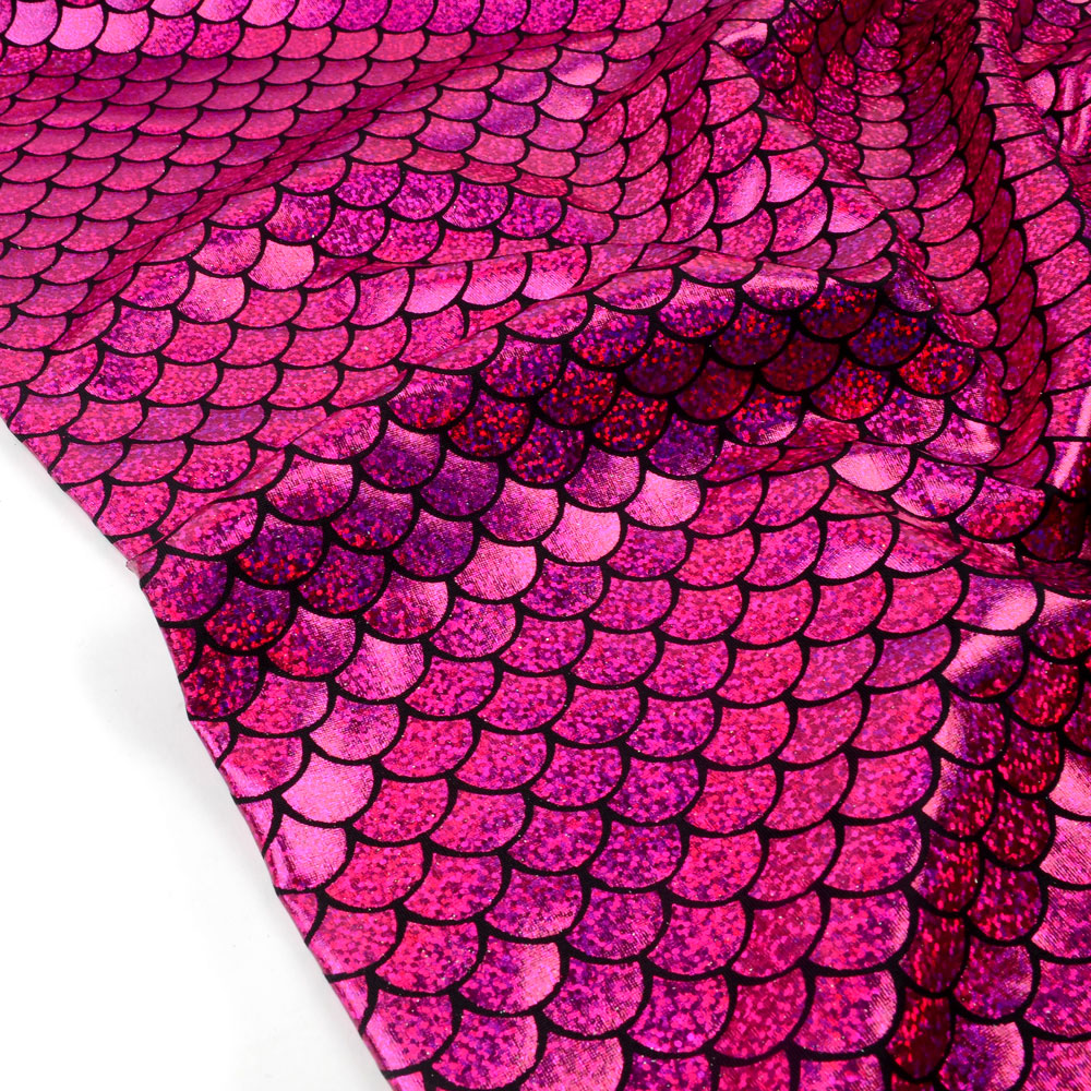 LAME FOILED SCALE - CERISE