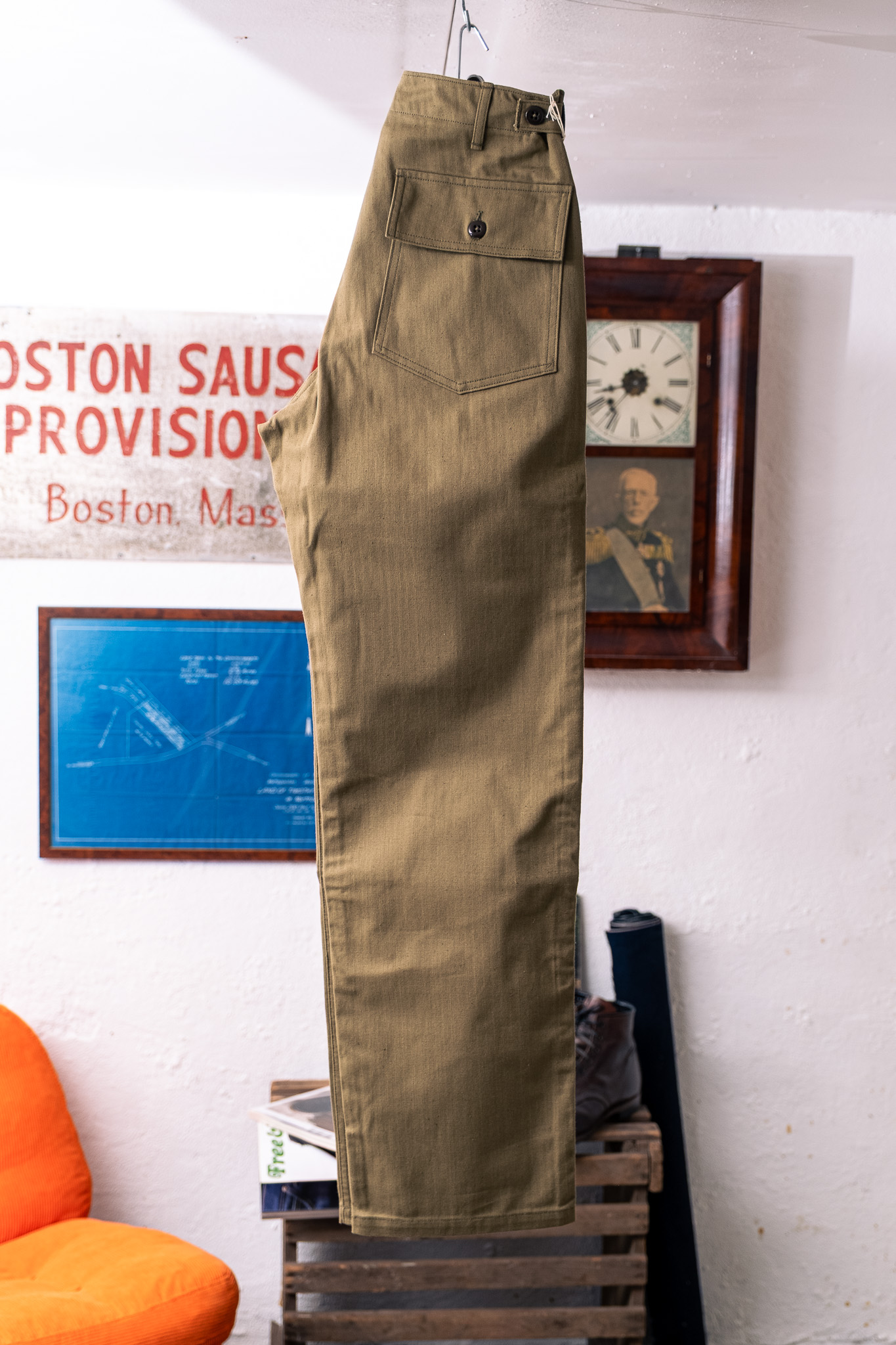 Warehouse & CO - 1086 Military Herringbone Baker Pants OD