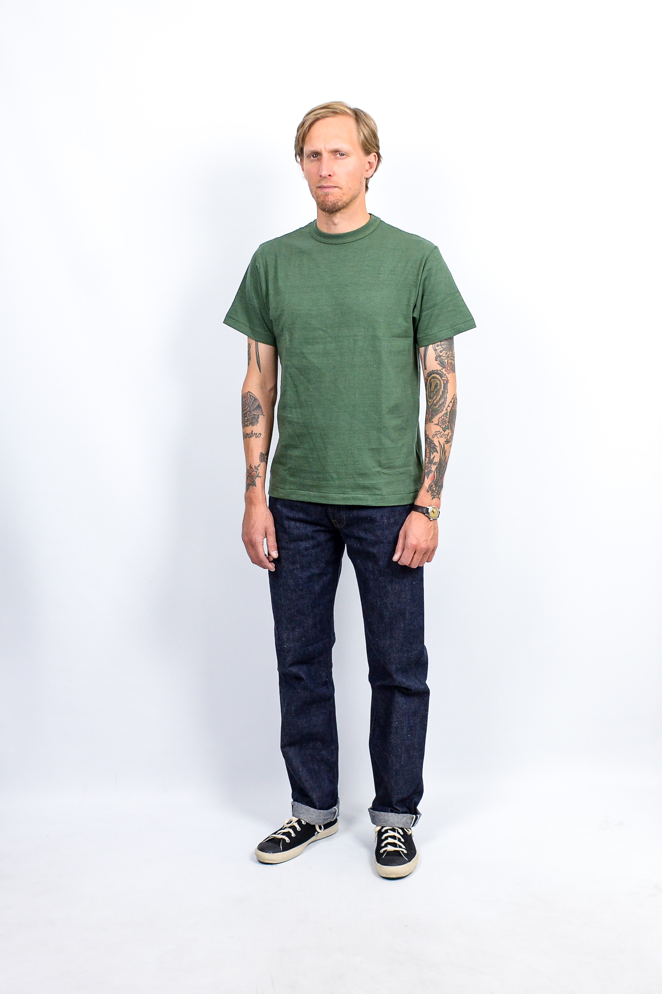 Warehouse & CO - 4601 Plain T-shirt Green - 2
