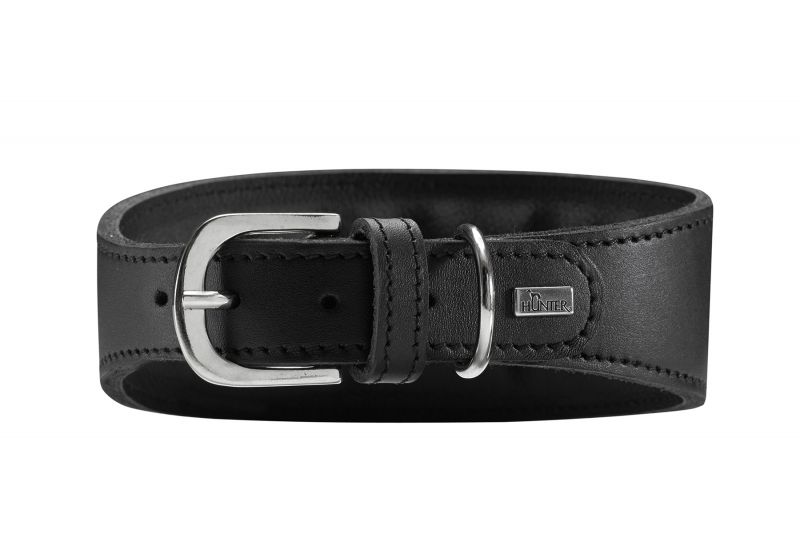 Hunter Läderhalsband Soft Vinthund, Svart - 2